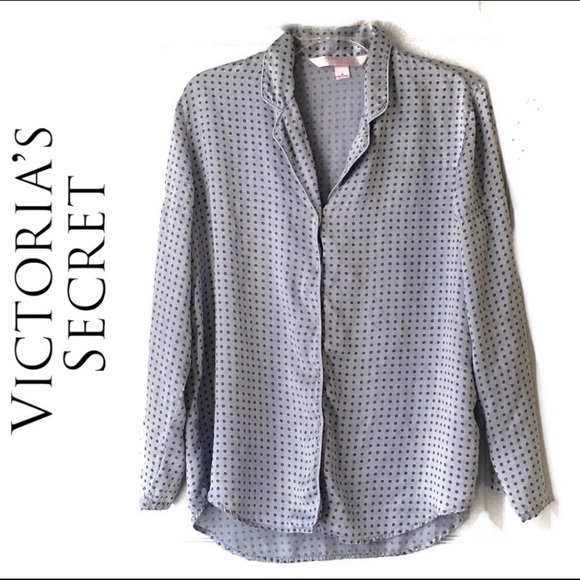 Victoria's Secret Other - Victoria’s Secret Silk Pajama Top Gray Size M